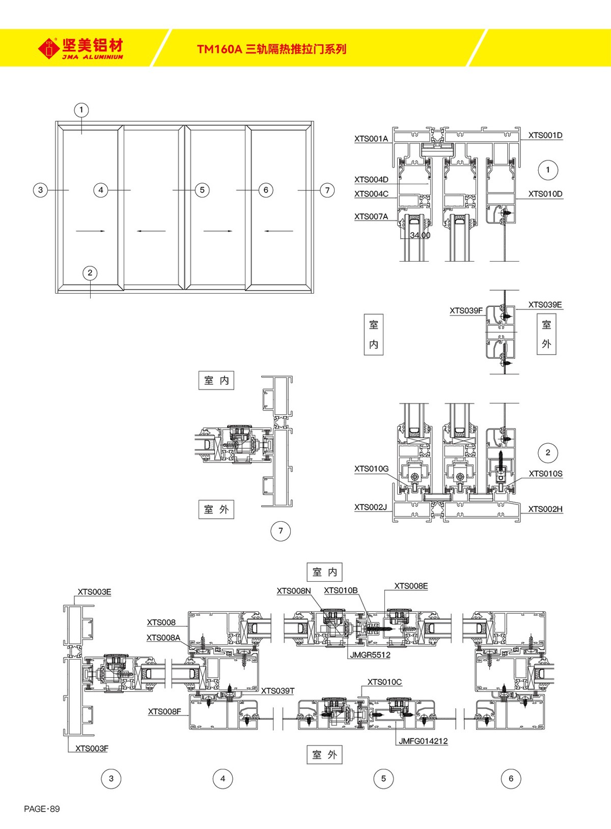 TM160A 三軌隔熱推拉門系列