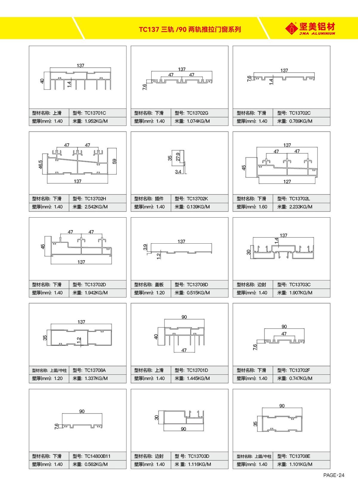 TC137三軌／90兩軌推拉門窗系列