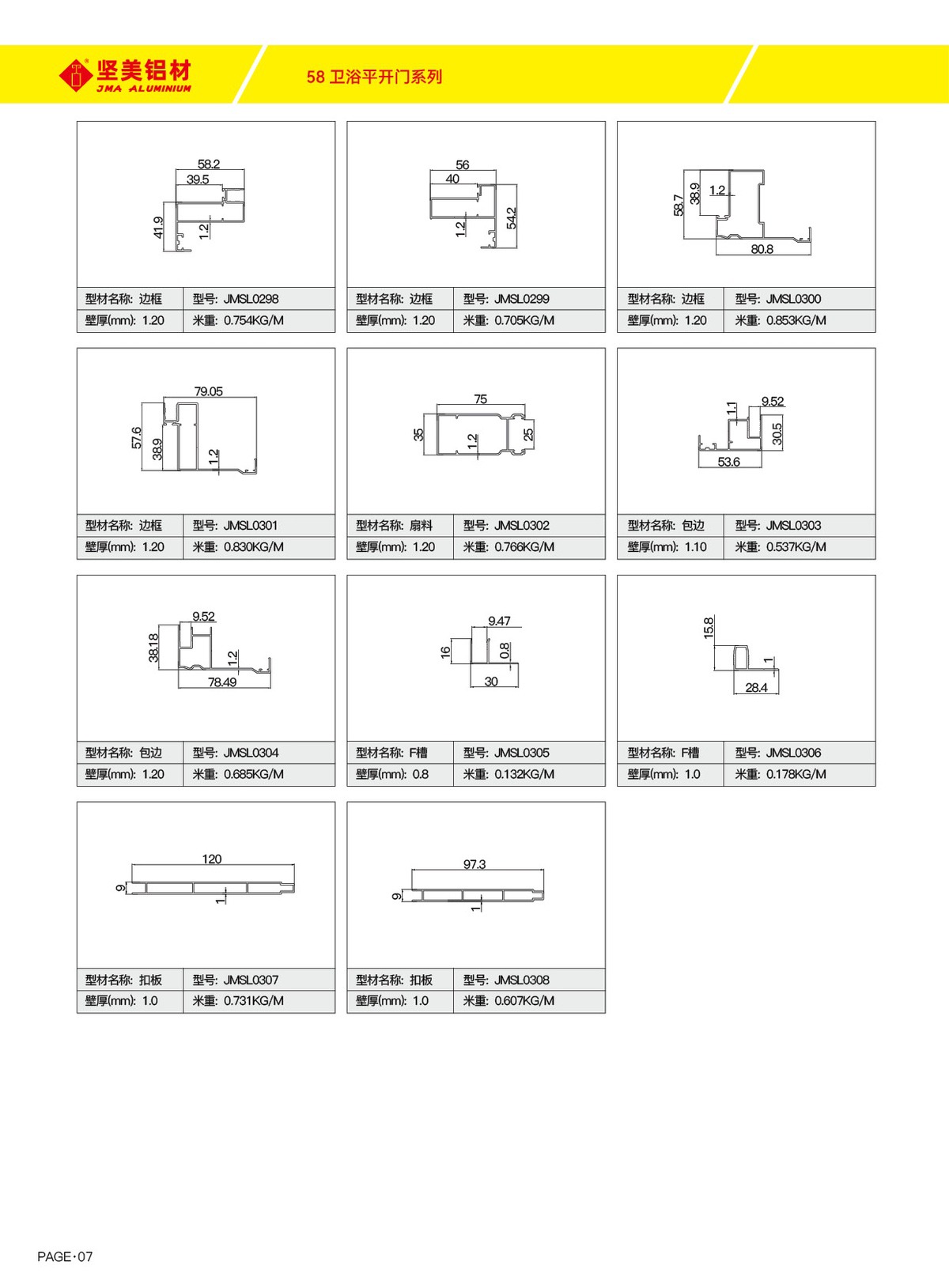 58 bathroom swing door series