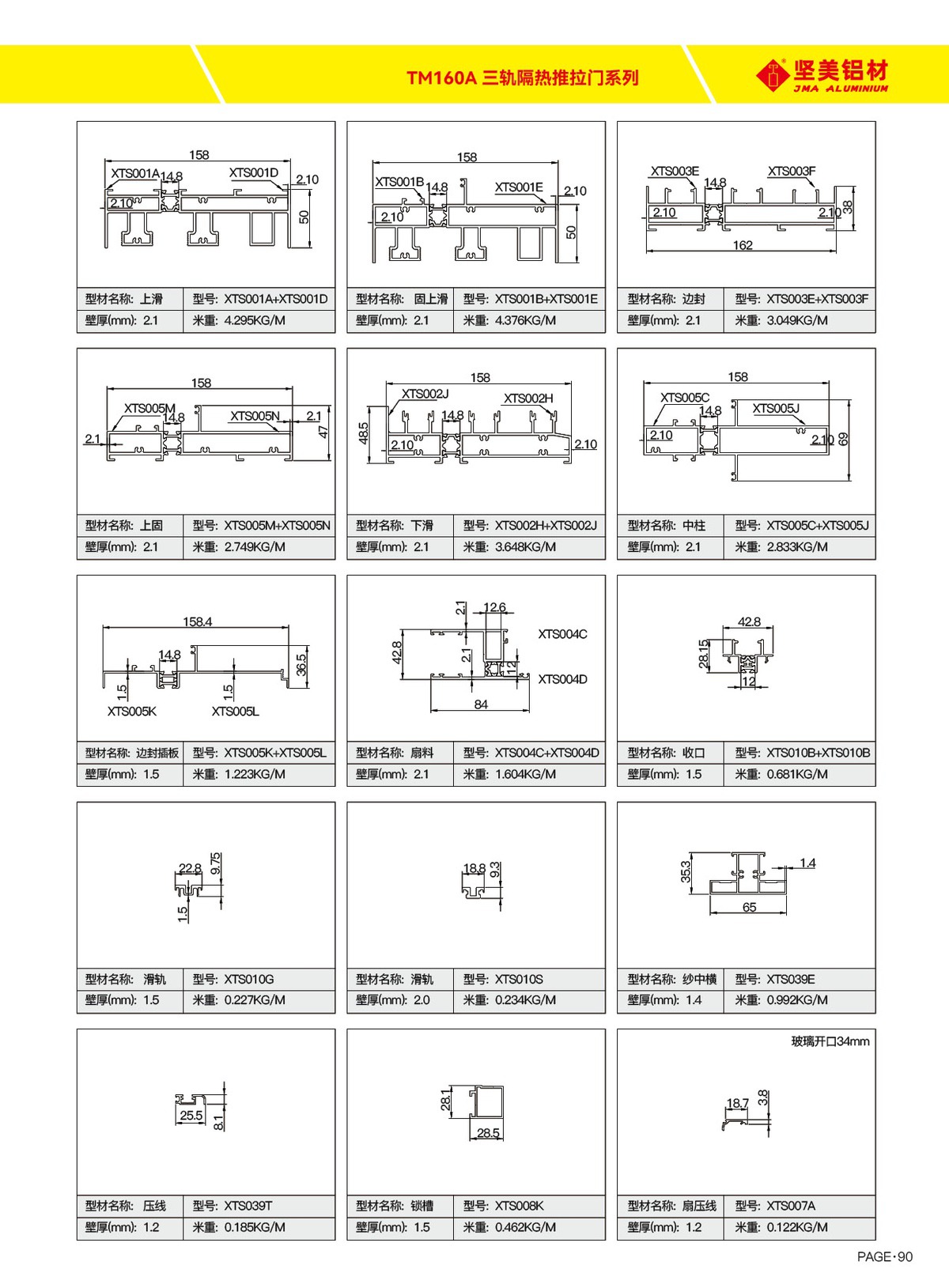 TM160A 三軌隔熱推拉門系列